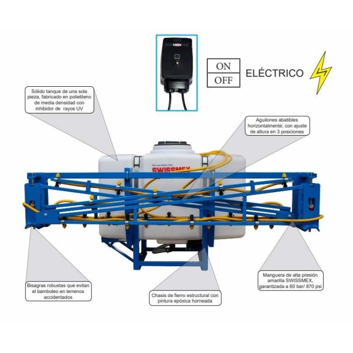 Swissmex 890025 Aspersora fumigadora aguilon P/Tractor 600L-Mando electrico