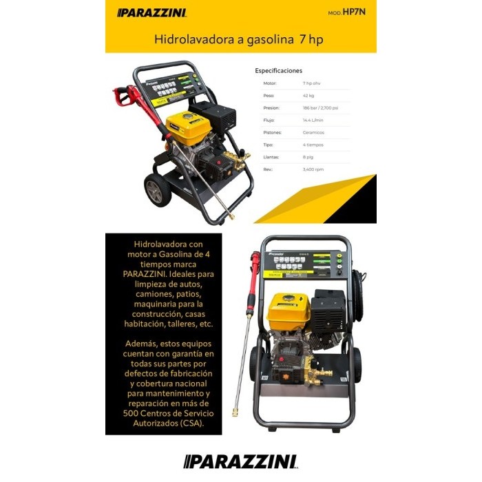 Parazzini HP7N Hidrolavadora 2700psi