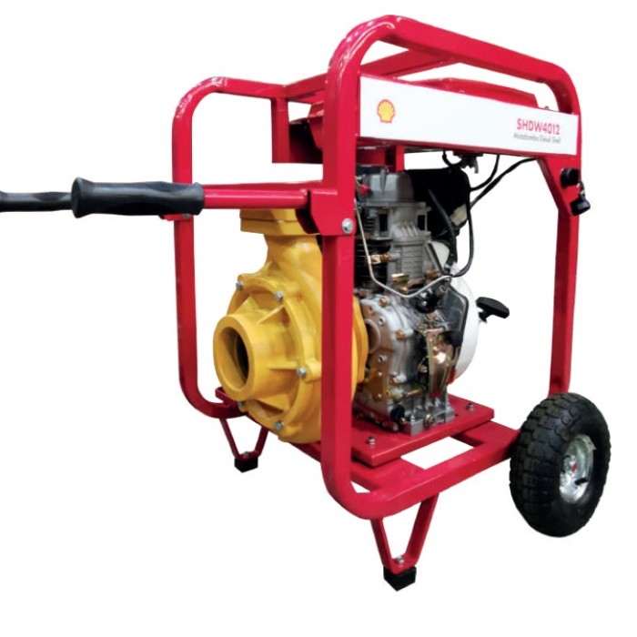 Shell SHDW4012 Motobomba centrifuga 4" x 4" con motor a diesel 12 hp
